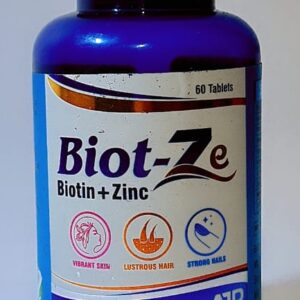 Biot-Ze – Biotin + Zinc – 60 Tablets | For Hair, Skin & Nail Health | Dietary Supplement