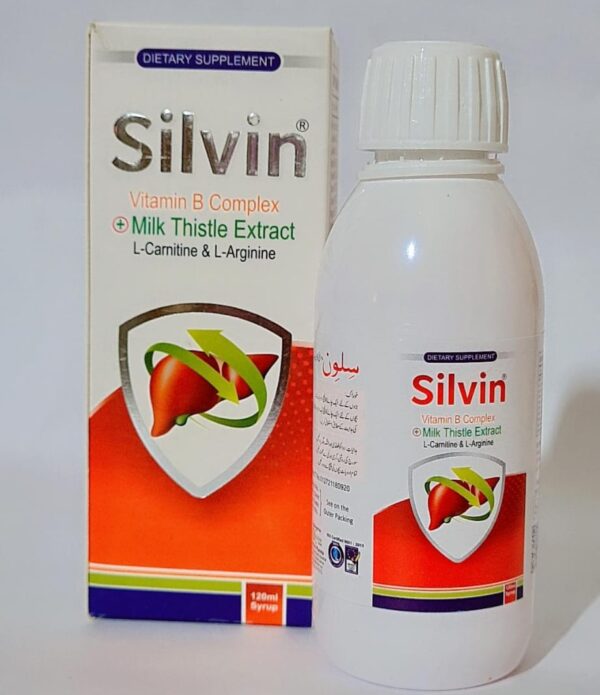 Silvin Syrup 120ml –Vitamin B Complex with Milk Thistle Extract,L-Carnitine & L-Arginine –Liver Support Supplement