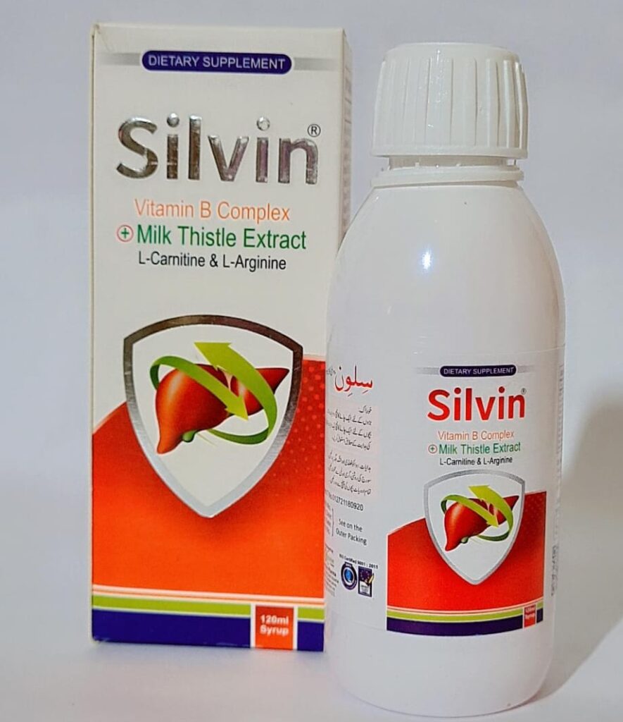 Silvin Syrup 120ml –Vitamin B Complex with Milk Thistle Extract,L-Carnitine & L-Arginine –Liver Support Supplement