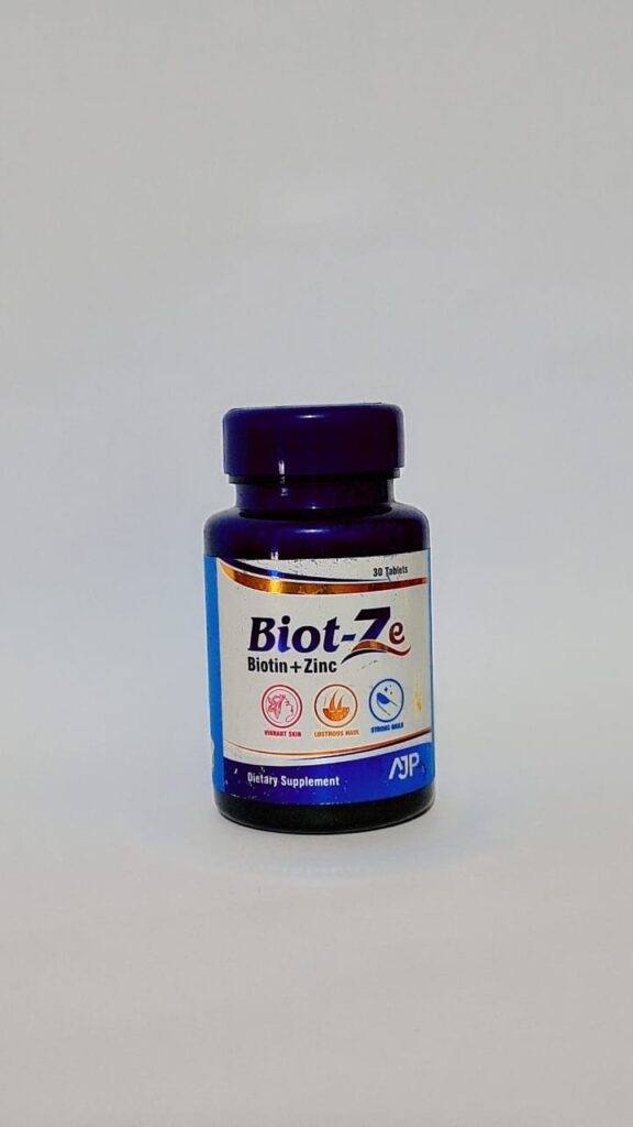Biot-Ze – Biotin + Zinc – 30 Tablets | For Hair, Skin & Nail Health | Dietary Supplement