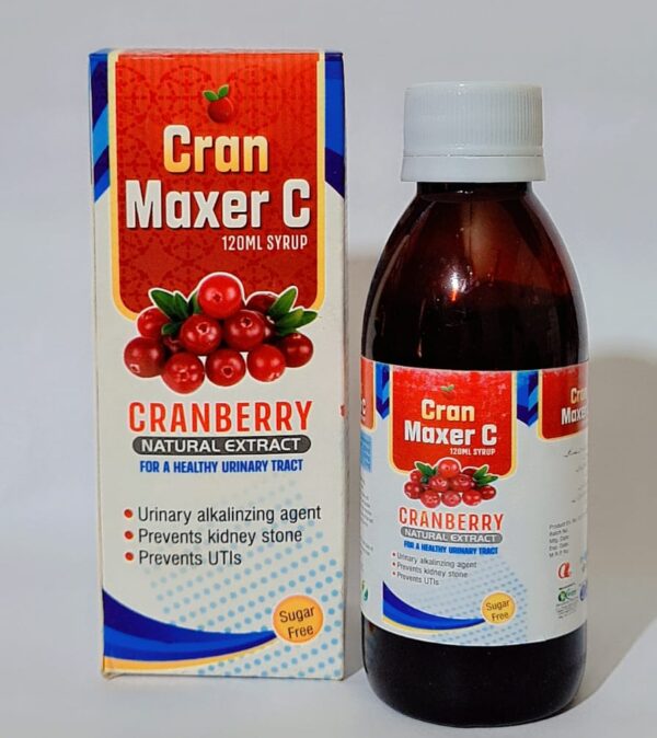 Cran Maxer C Syrup 120ml – Cranberry Extract for Urinary Tract Health | Sugar-Free Formula